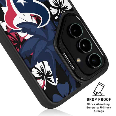 NFL Houston Texans Tropical Print Galaxy S25 Ultra Kickstand Case